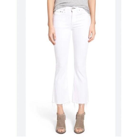 Rag & Bone Bright White Crop Flare Jeans - Picture 1 of 11